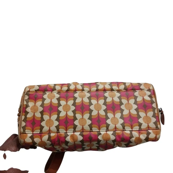 Fossil Brown and Pink Tote Bag with Leather Handles - Picture 3 of 6